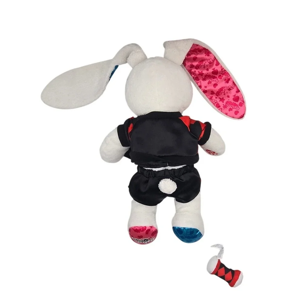 Build-A-Bear Harley Quinn Bunny Plush DC Comics White Rabbit with Outfit‎ Mallet